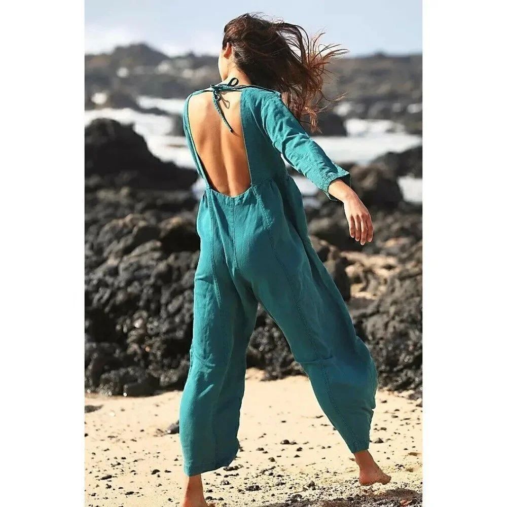 NWT FREE PEOPLE PACIFIC COAST ONE PIECE WIDE LEG JUMPSUIT